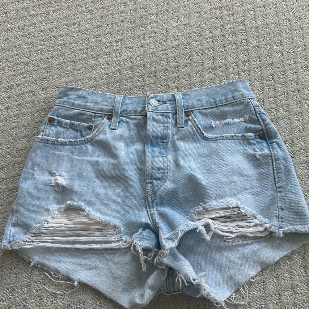 Levi's Blue Jean Shorts Distressed Cut-Off Style